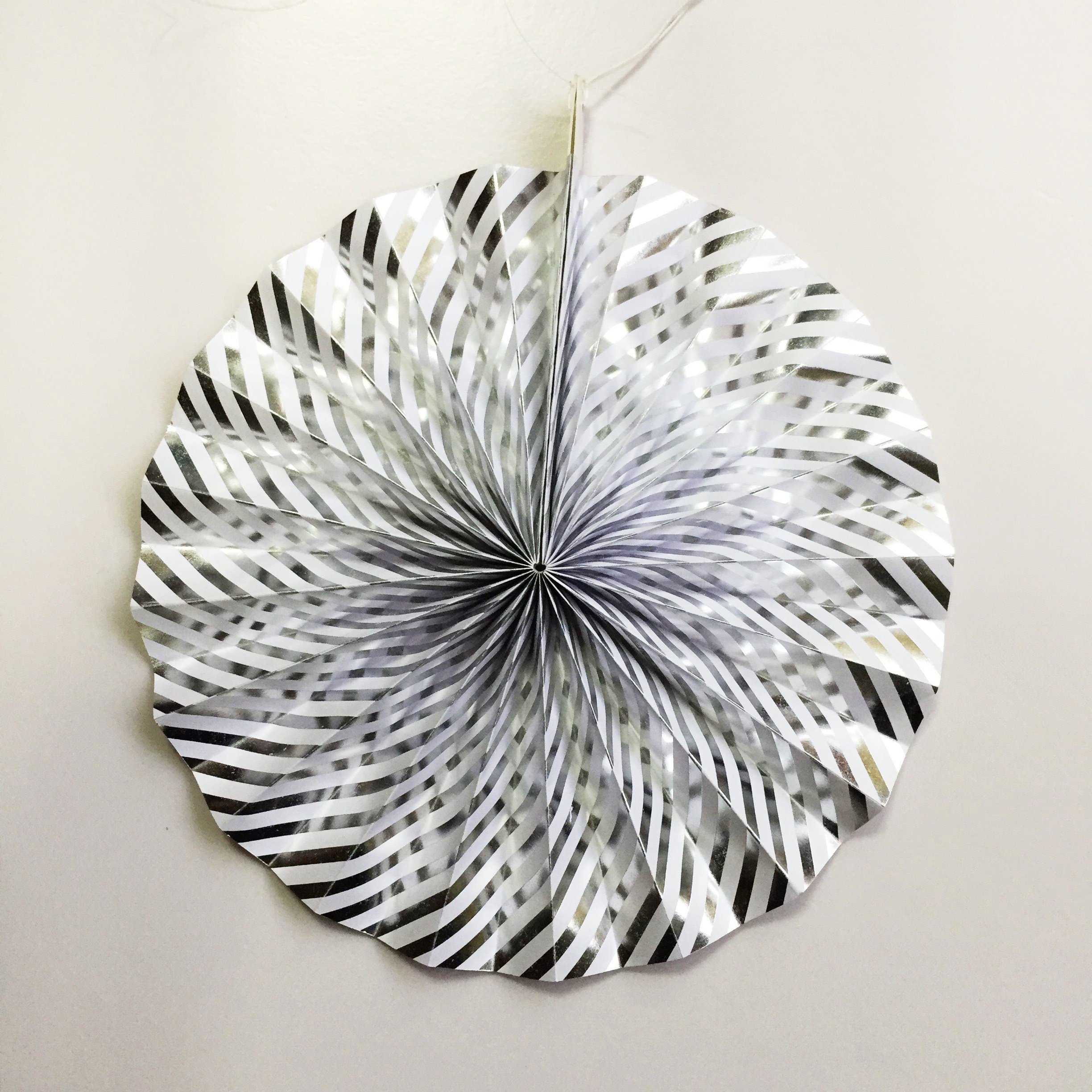 silver paper fan for party decoration