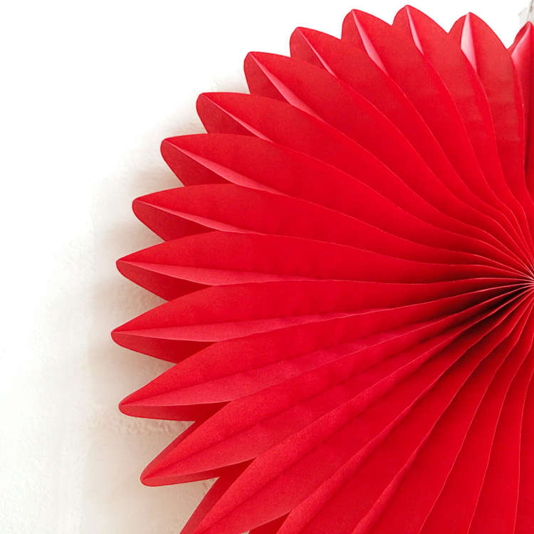 red paper fan