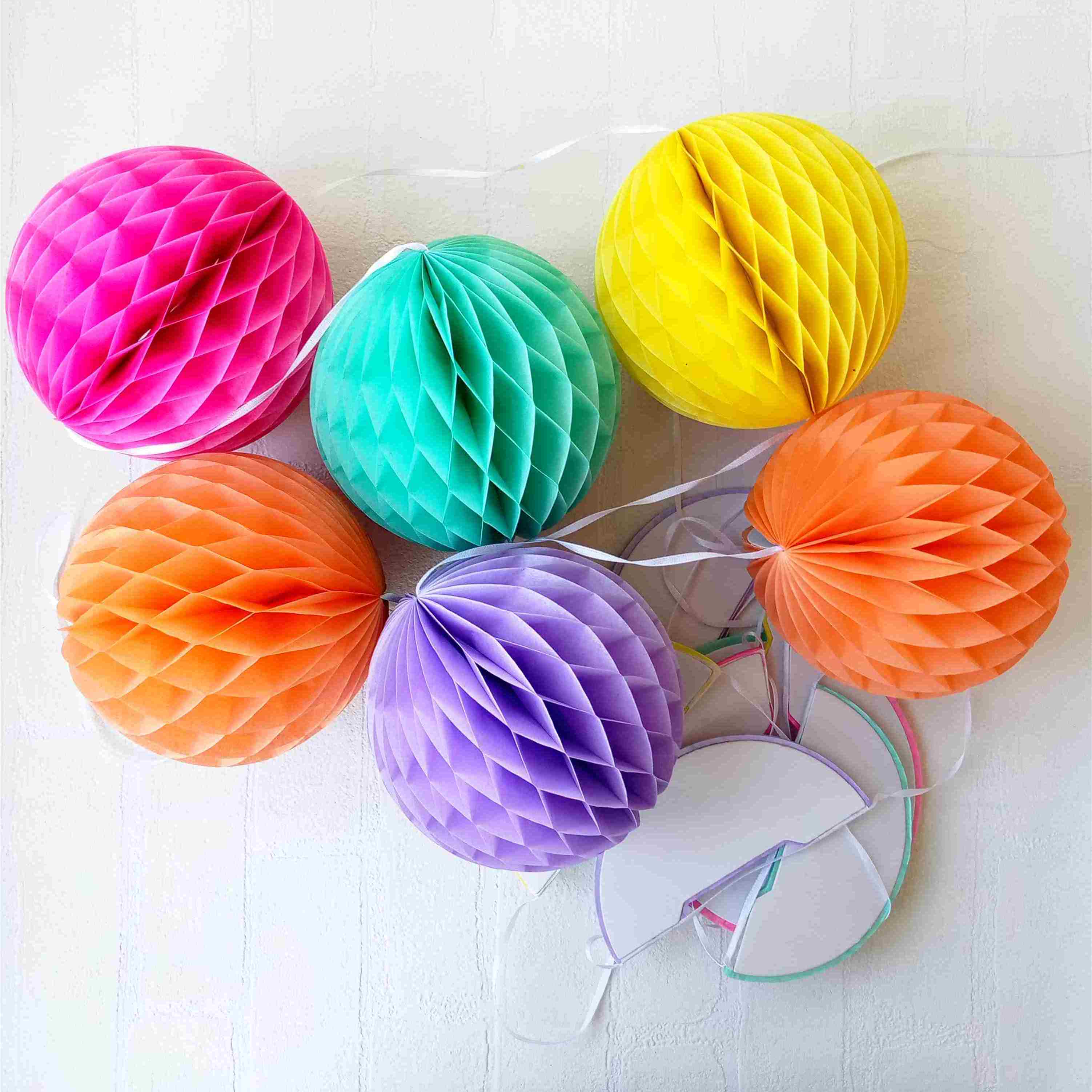Colorful Paper Honeycomb Balls Garland