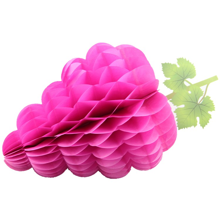 pink Grape Shaped Tissue Paper Honeycomb Balls 