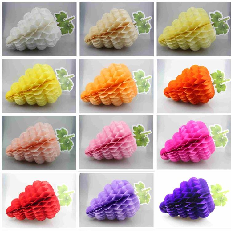 Colorful Grape Shaped Tissue Paper Honeycomb Balls