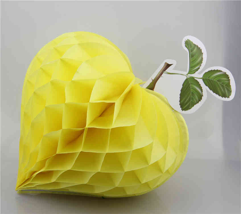 Yellow Strawberry Shaped Tissue Paper Honeycomb Balls 