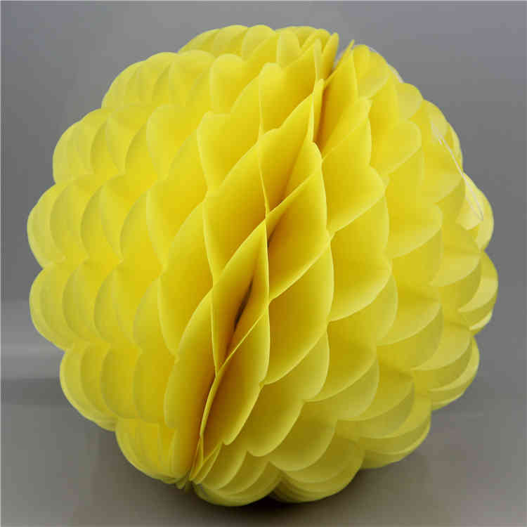 Yellow Special Shaped Tissue Paper Honeycomb Ball