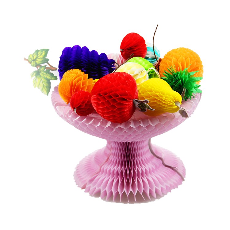 fruit plate shaped tissue paper honeycomb ball