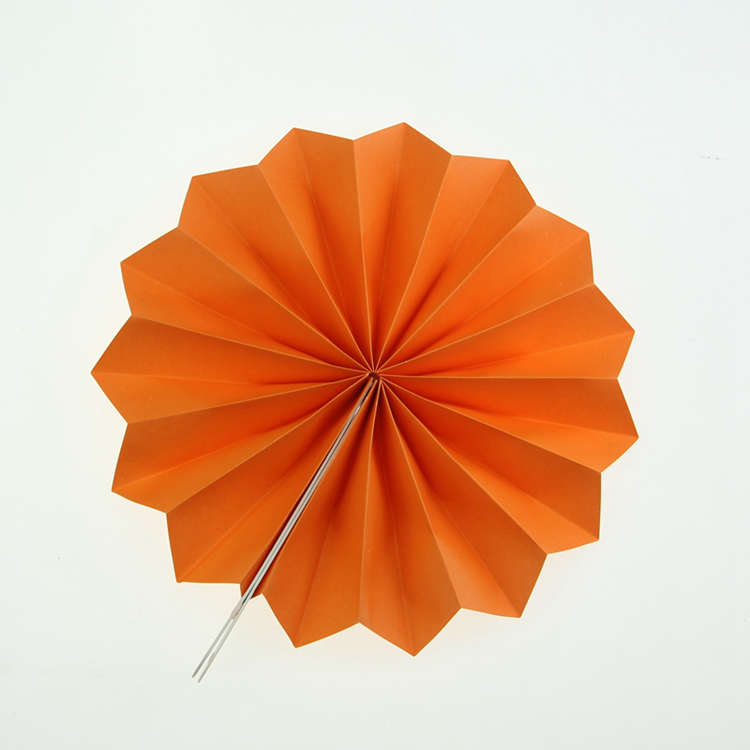 orange hanging fan