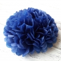 Umiss papier fleurs décorations de papier bleu foncé pom poms