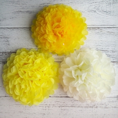 yellow tissue paper balls