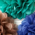 Tapettes de papier de soie couleur mélangée de papier décoration balles pompons de bébé douche