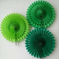 Umiss 3 pièces vert cotillons décorations fans de flocon de neige papier