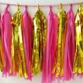 Umiss or et guirlande de gland rose suspendus décoration papier pour Articles de fête nuptiale de douche
