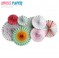 Umiss plier papier Fans suspendus Pinwheel pour partie décorations ensemble de 8