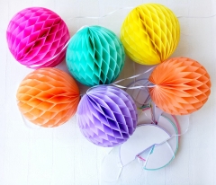 Colorful Honeycomb Ball Garland