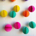 Guirlande en papier coloré en nid d’abeille ballons pour décoration de fête anniversaire bébé de douches