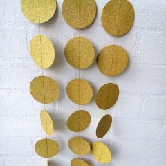Glitter Gold Paper circle Garland