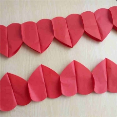 Red Heart Paper Garland