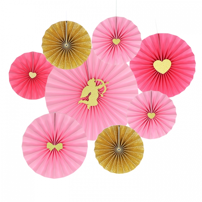 Valentines' Day Paper Fans decorations