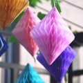 boules de nid d'abeilles de papier de soie de diamant couleurs assorties pour les événements de fête d'anniversaire de mariage décor