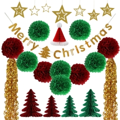 Merry Christmas Tree Decorations paper fans