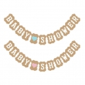 décorations en papier baby shower bannière garçon et fille