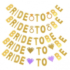 Paper Decorations  Bride To Me Banner Gold